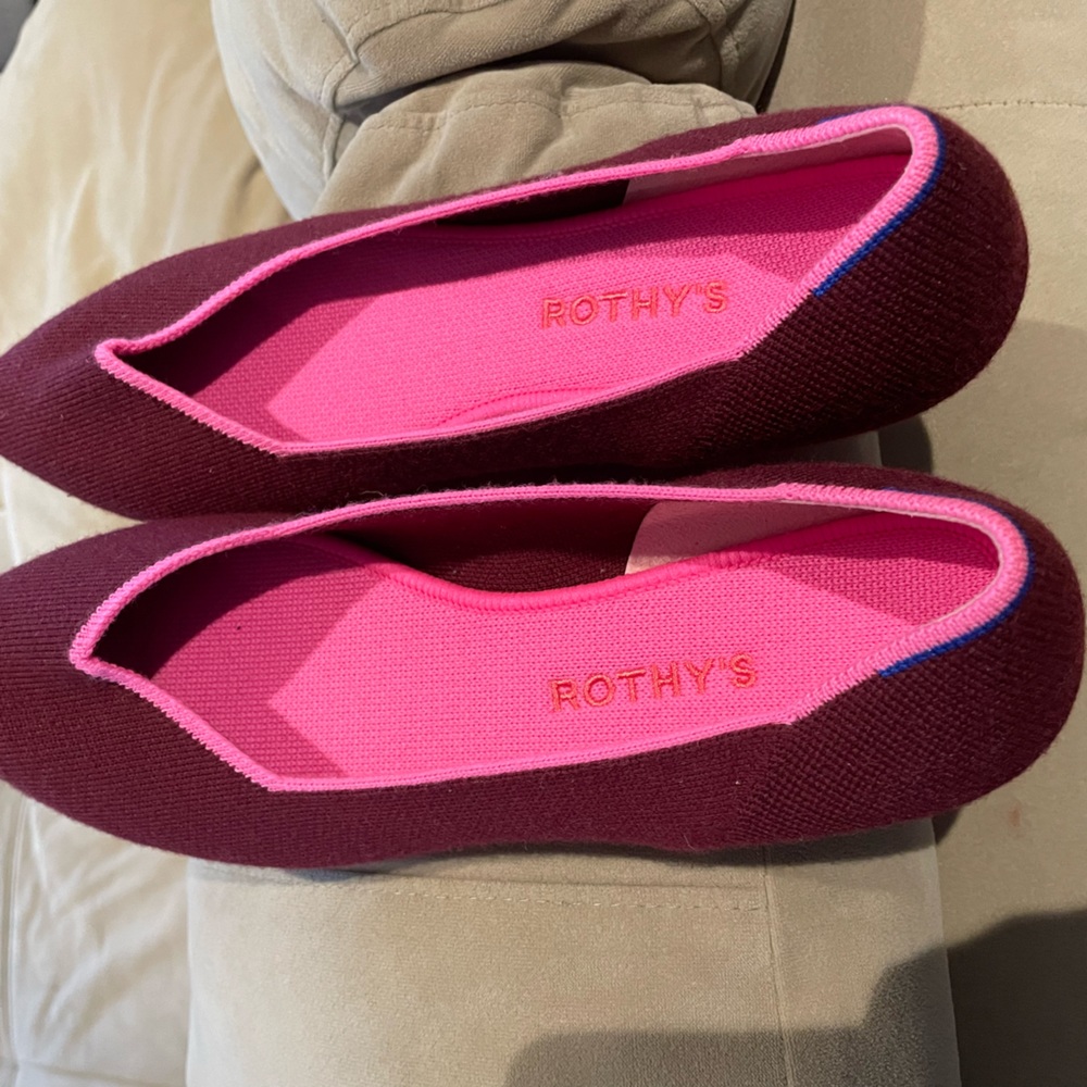 Rothy’s The Point 9.5W Maroon/Red EUC